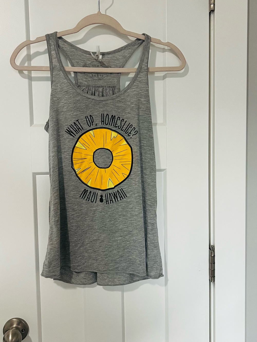 Bella Canvas Grey Tank Top with Yellow Pineapple Graphic